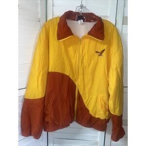 Vintage Purcells Activewear Tracksuit Jacket Yellow Red Zip Front Sz Medium